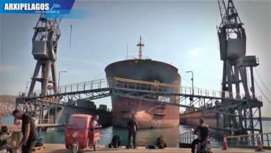 βίντεο με το δεξαμενισμό γκαζάδικου στα ναυπηγεία Σπανόπουλου, Αρχιπέλαγος, Ναυτιλιακή πύλη ενημέρωσης
