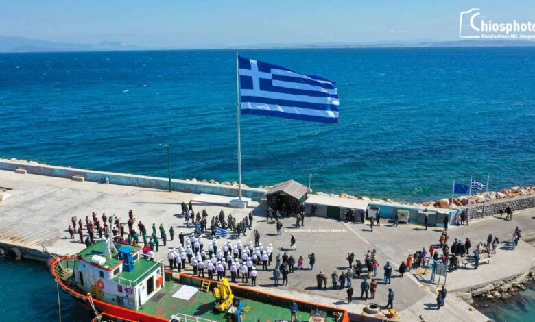 Υψώθηκε η μεγάλη Ελληνική Σημαία για την επέτειο της 25ης Μαρτίου, Αρχιπέλαγος, Ναυτιλιακή πύλη ενημέρωσης
